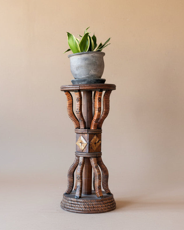 Woven Pedestal | Plant Stand