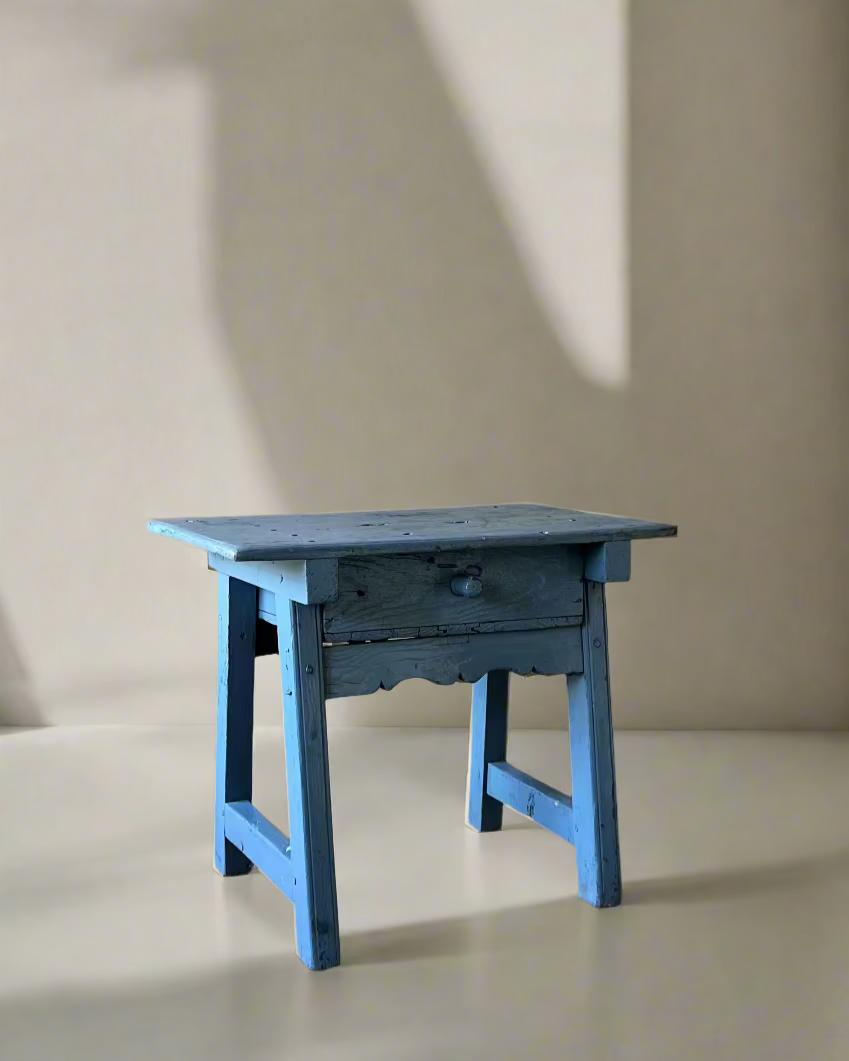 Antique Merchant's Table in Blue