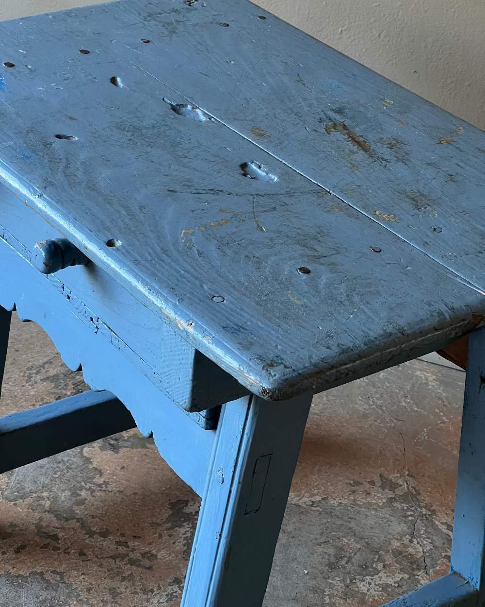Antique Merchant's Table in Blue
