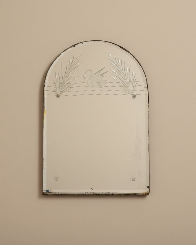 Arched Mirror With Swan Motif