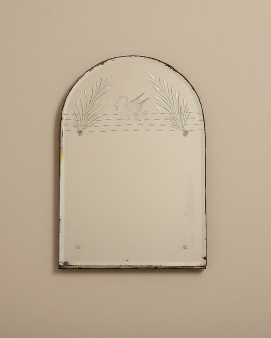Arched Mirror With Swan Motif