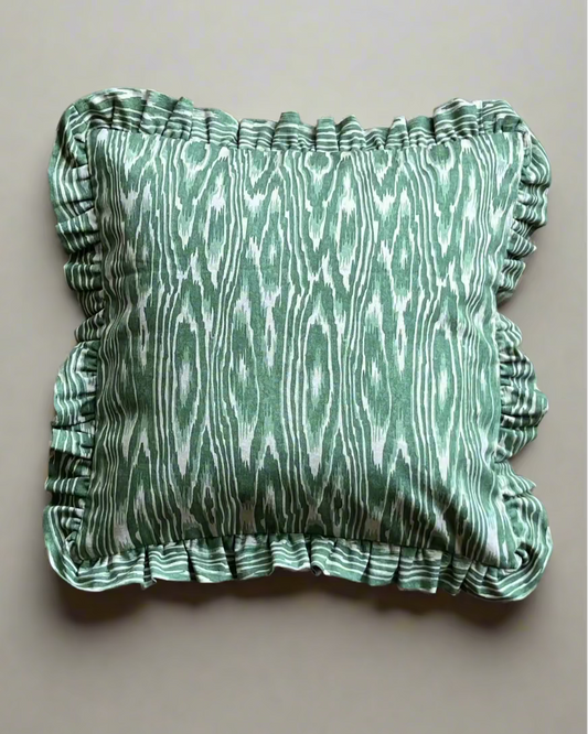 Faux Bois Ruffled Pillow