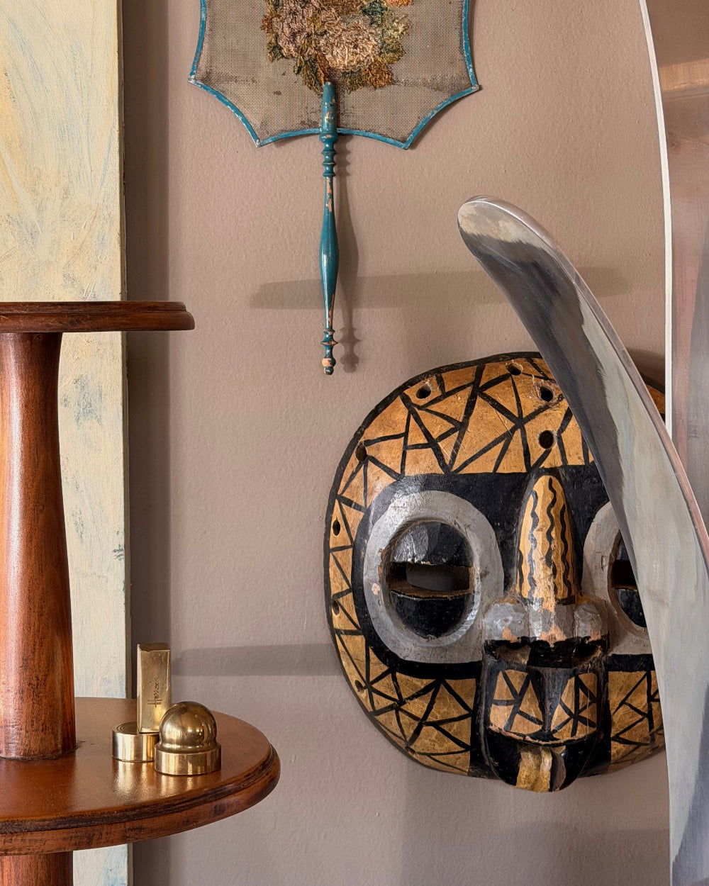 Ceremonial Moon Mask in Yellow