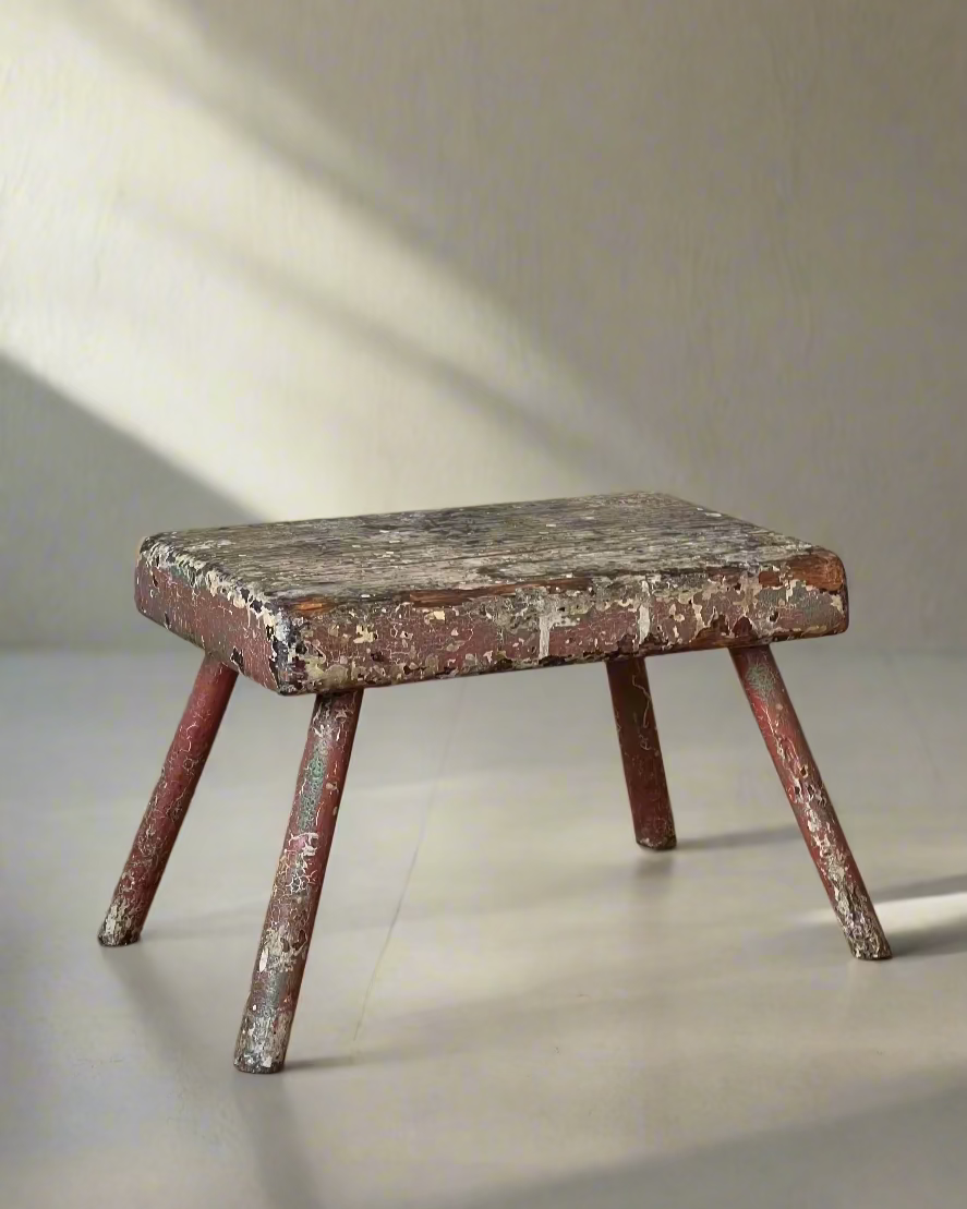 Primitive Pink Stool