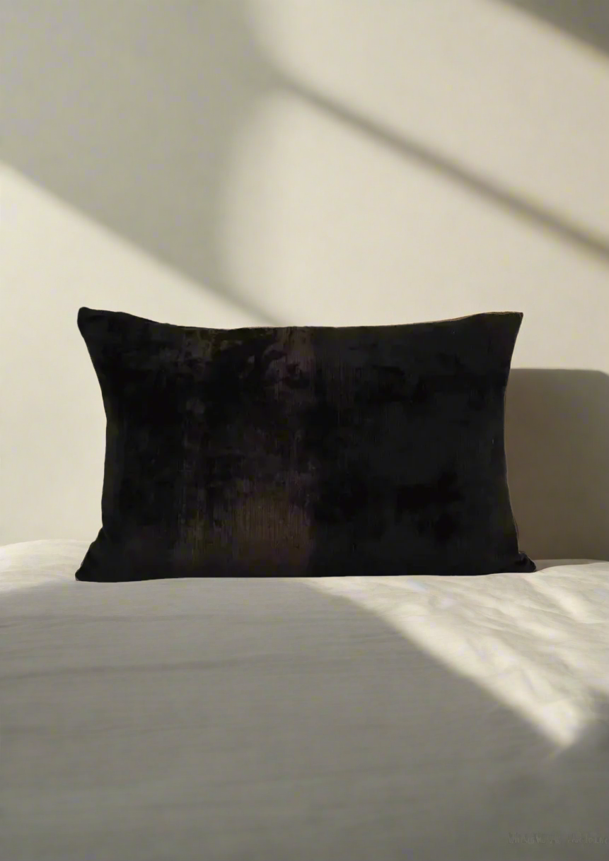 Black Silk Lumbar Pillow