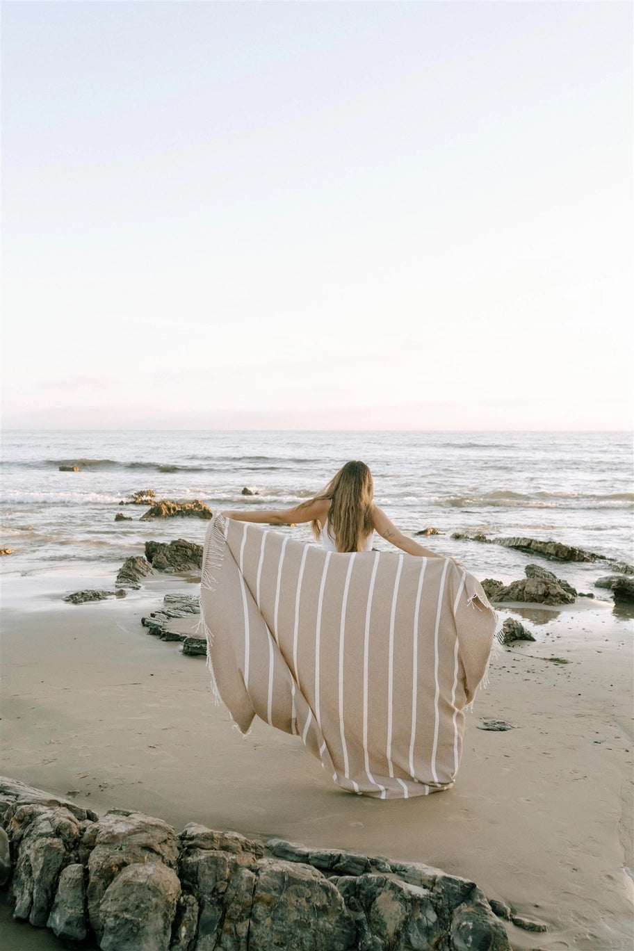 Striped Throw in Umber & Ivory