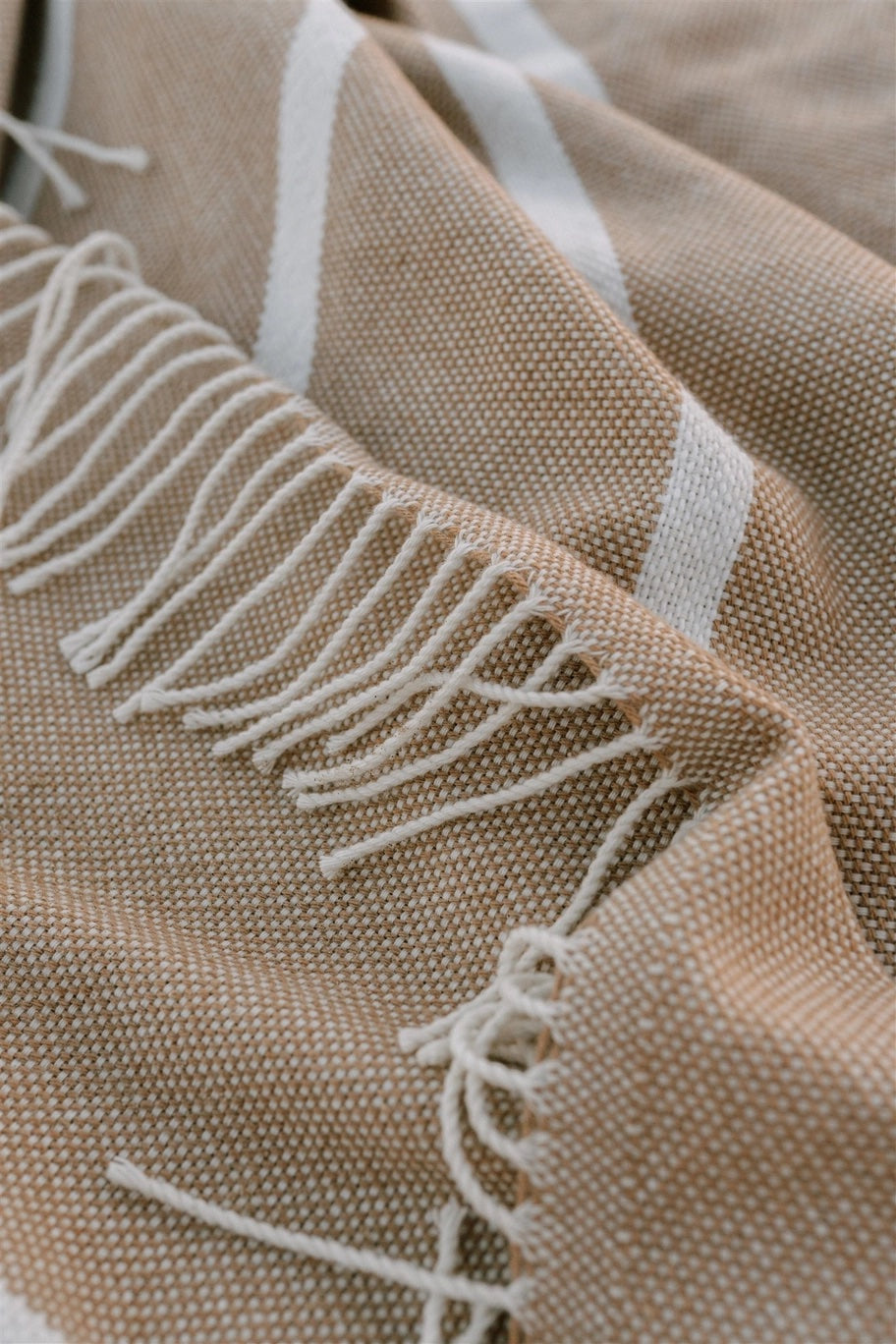 Striped Throw in Umber & Ivory