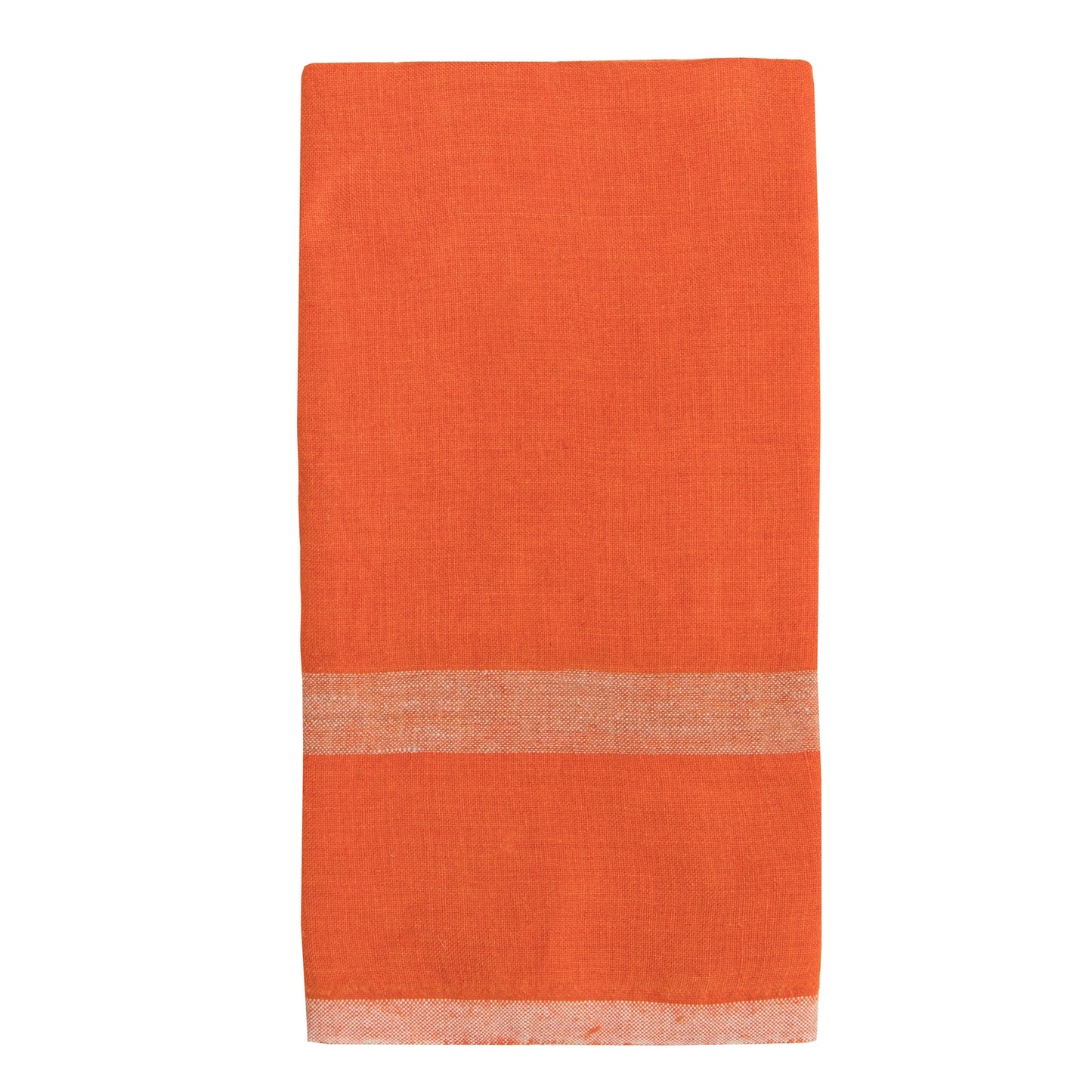 Stonewashed Linen Towel - Orange