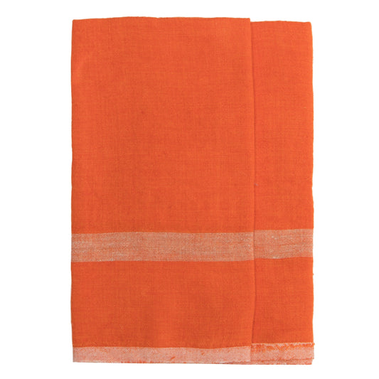 Stonewashed Linen Towel - Orange