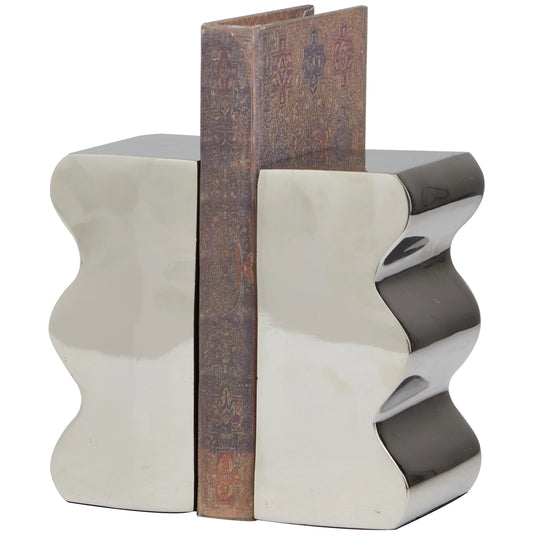 Wavy Metal Bookends